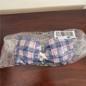 NWT Blue and Pink Plaid Bra